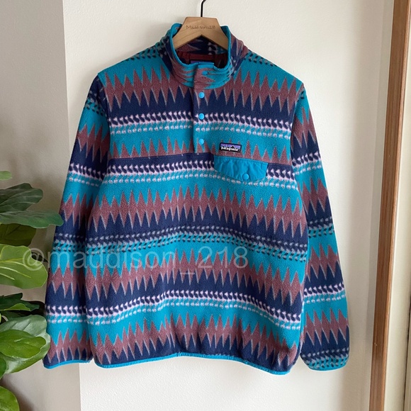 Patagonia Synchilla Snap-T Fleece Pullover Large Laughing Waters Elwha Blue L - Picture 2 of 10